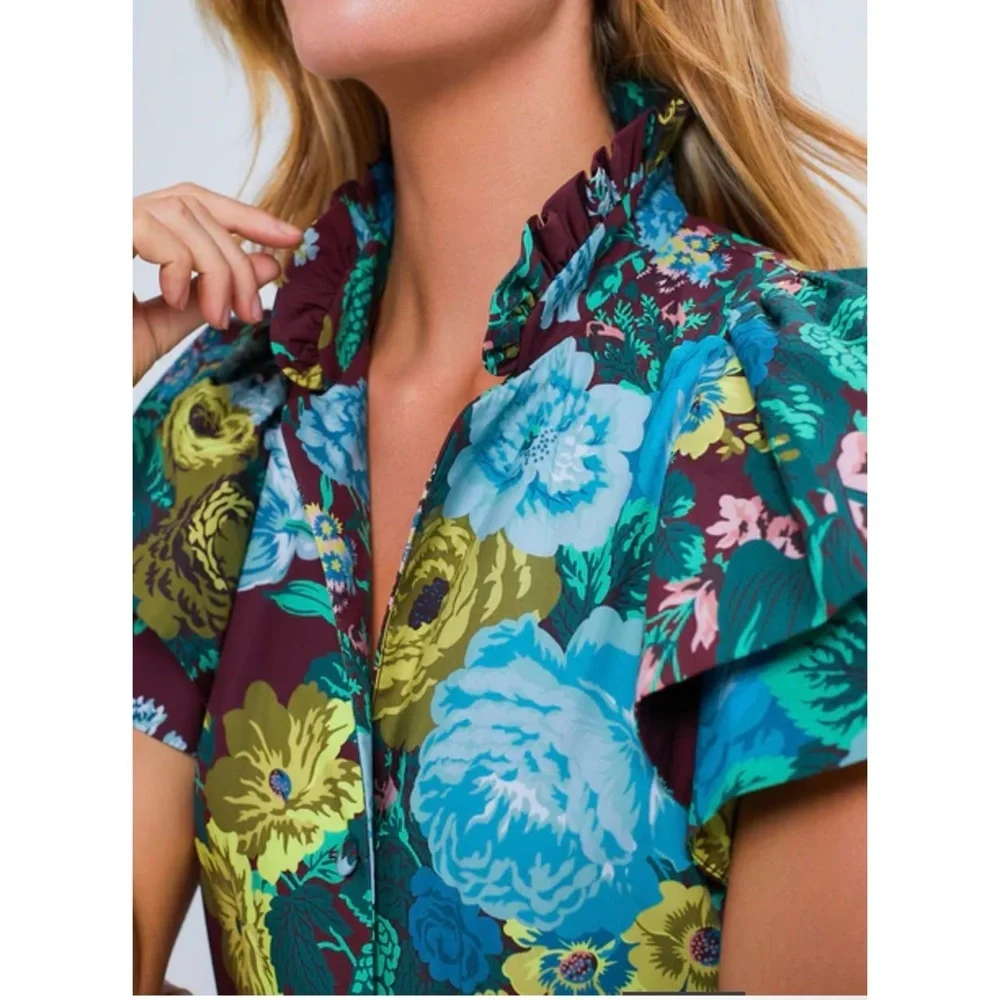 TUCKERNUCK Oxblood Verdant Floral Alice midi  Dress NEW - Picture 8 of 13